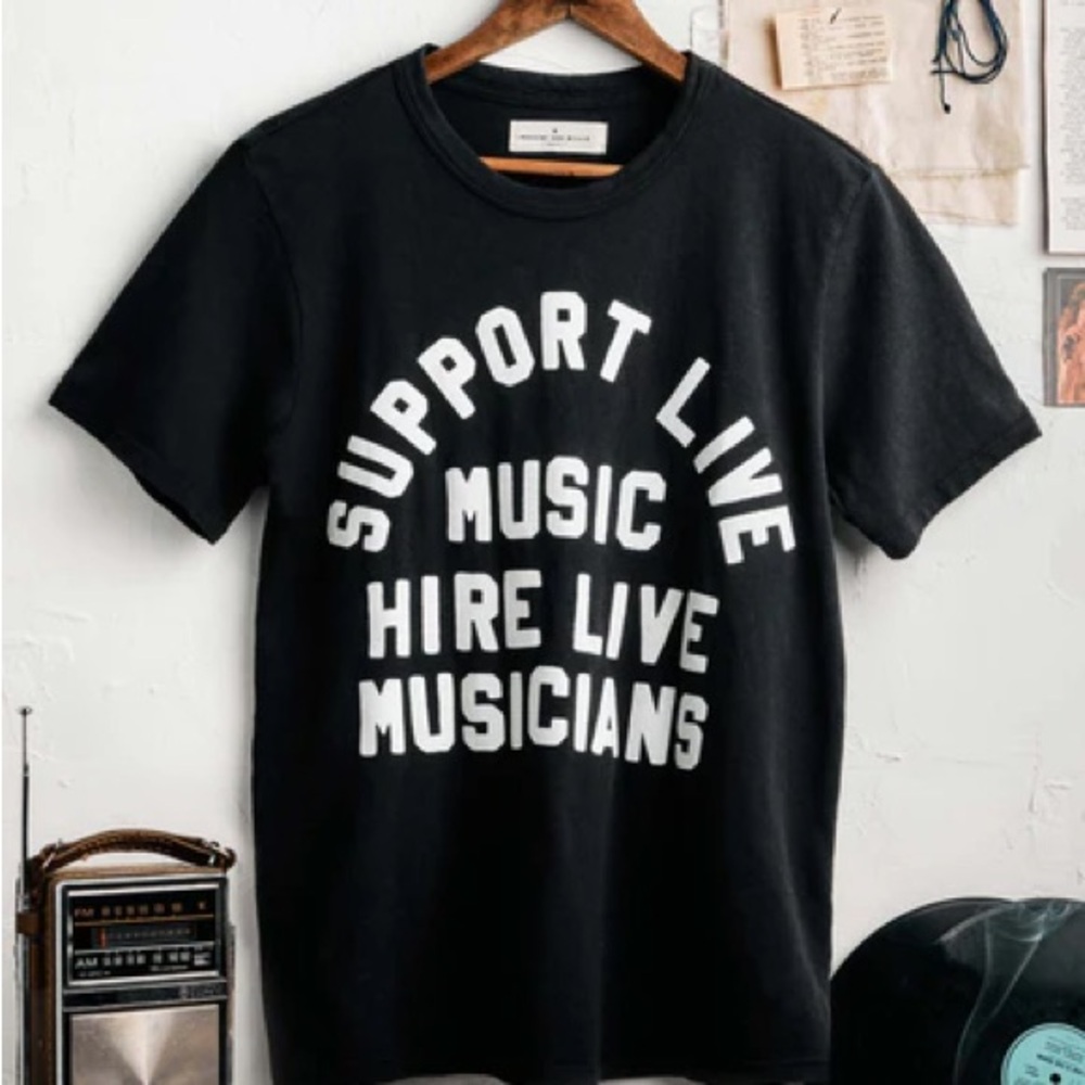 Black Graphic Tee - Support Live Music